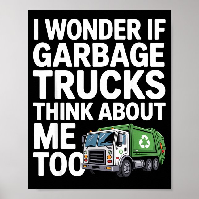 Póster Cool Garbage Truck Design For Men Women Trash Garb (Frente)