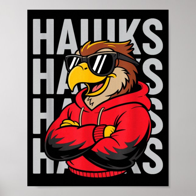 Póster Cool Hawk Gift For Men Women Boys Girls Kids  (Frente)