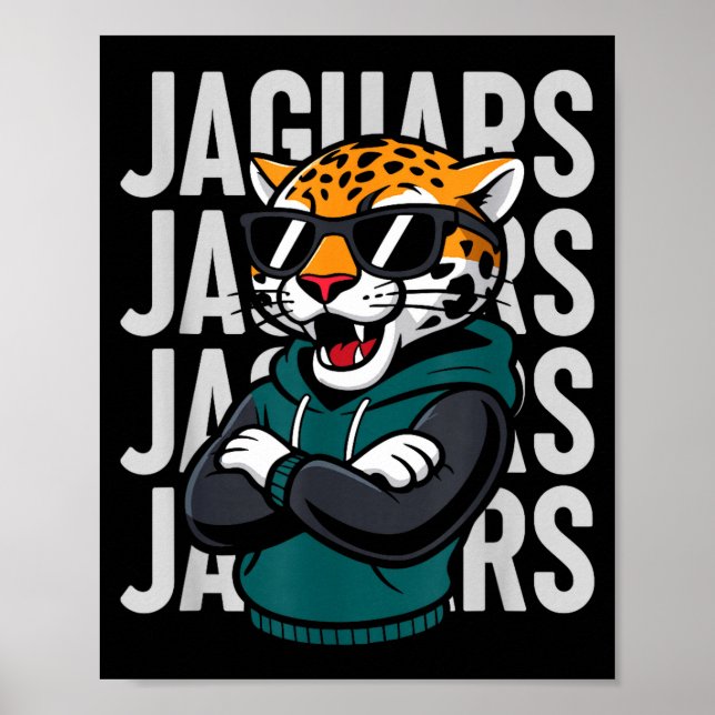 Póster Cool Jaguar Gift For Men Women Boys Girls Kids  (Frente)