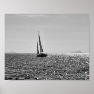 Póster Cool modern photo of sail boat in summer