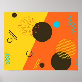 Póster Cool, modern, trendy, urban Memphis illustration