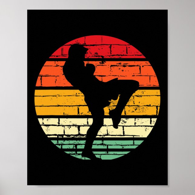 Póster Cool Muay Thai Gift Martial Arts Instructor, Kickb (Frente)