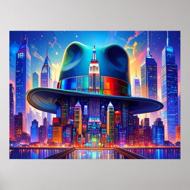 Póster Cool NYC Art New York City in my Hat  (Frente)