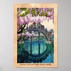 Póster Cool oriental japanese Kameido Bridge Yoshida art