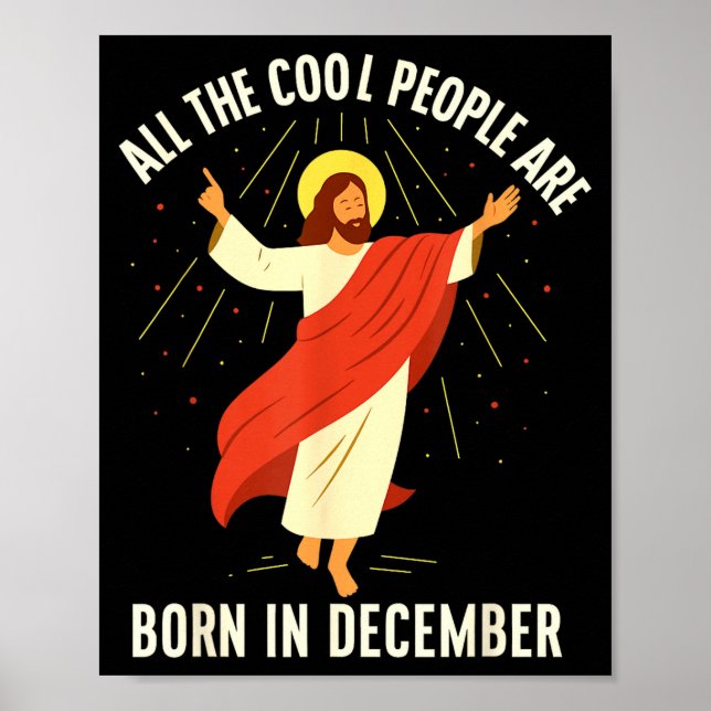 Póster Cool People Are Born In December Christian  (Frente)