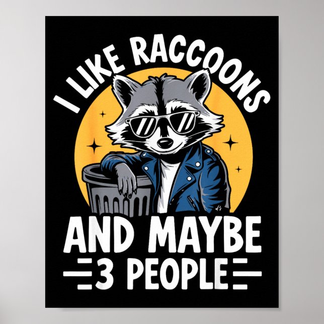 Póster Cool Raccoon Tee For Men Women Kids Racoon Raccoon (Frente)