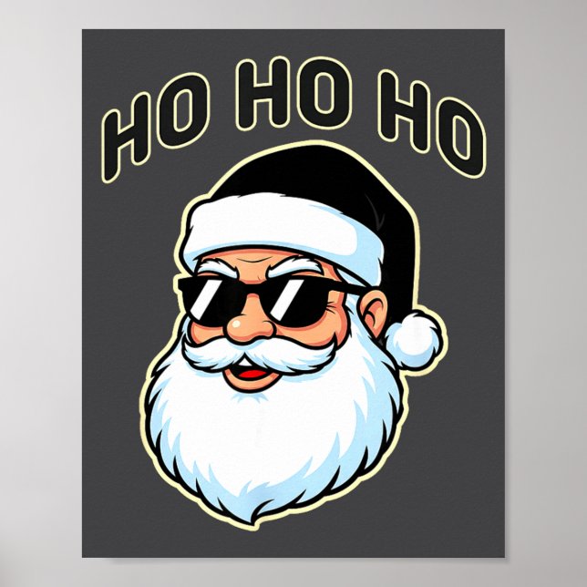 Póster Cool Santa In Black Hat Sungles Graphic 2  (Frente)