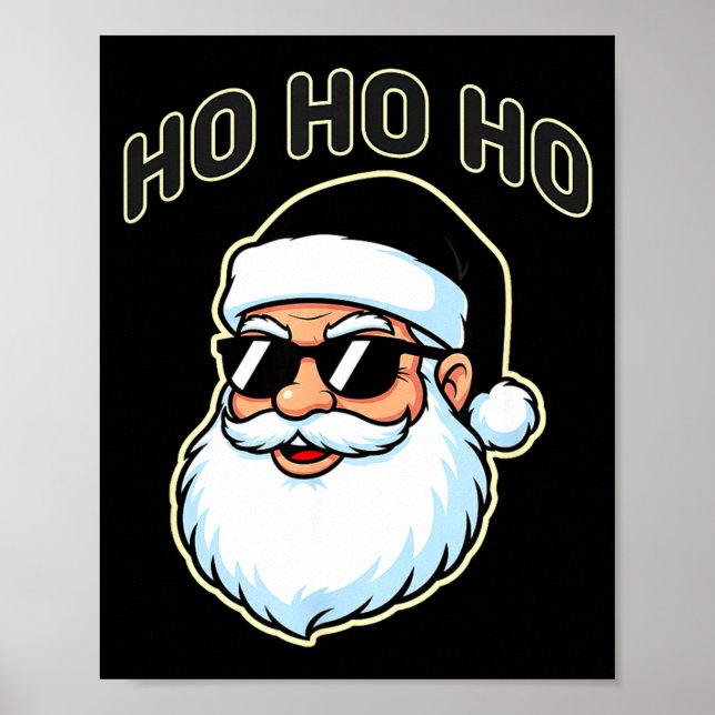 Póster Cool Santa In Black Hat Sungles Graphic 2  (Frente)