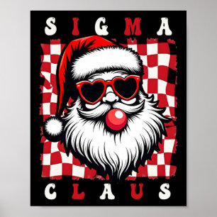 Póster Cool Santa Rizz Feliz Rizzmas Chistes Sigma Navida