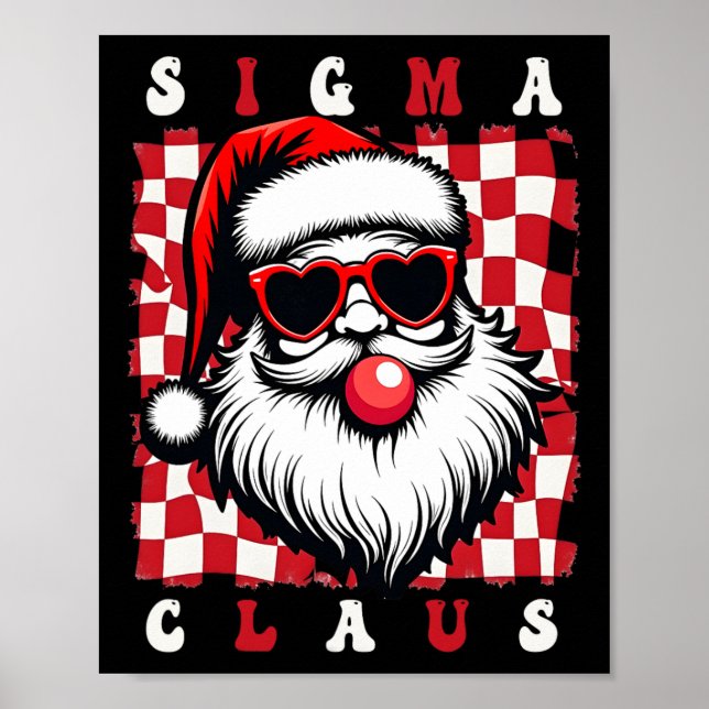 Póster Cool Santa Rizz Feliz Rizzmas Chistes Sigma Navida (Frente)