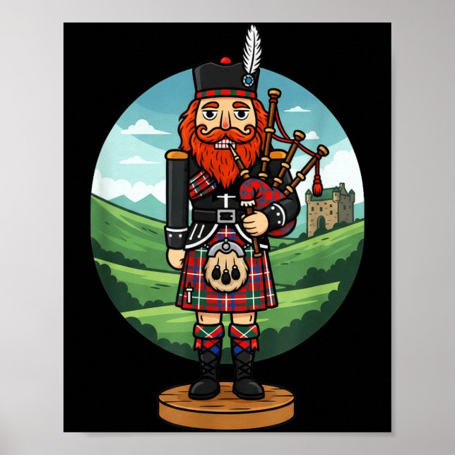 Póster Cool Scottish Nutcracker Bagpes  (Frente)
