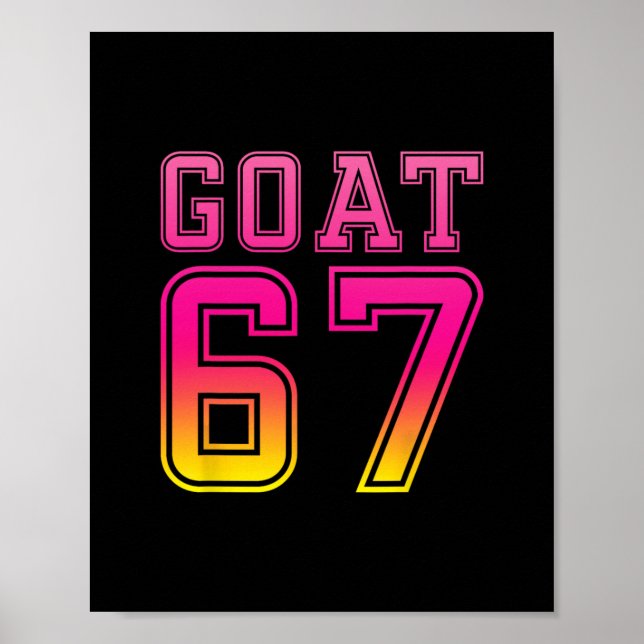 Póster Cool Six Seven 6 7 Helado Cabra 67 Meme Rizz Diver (Frente)