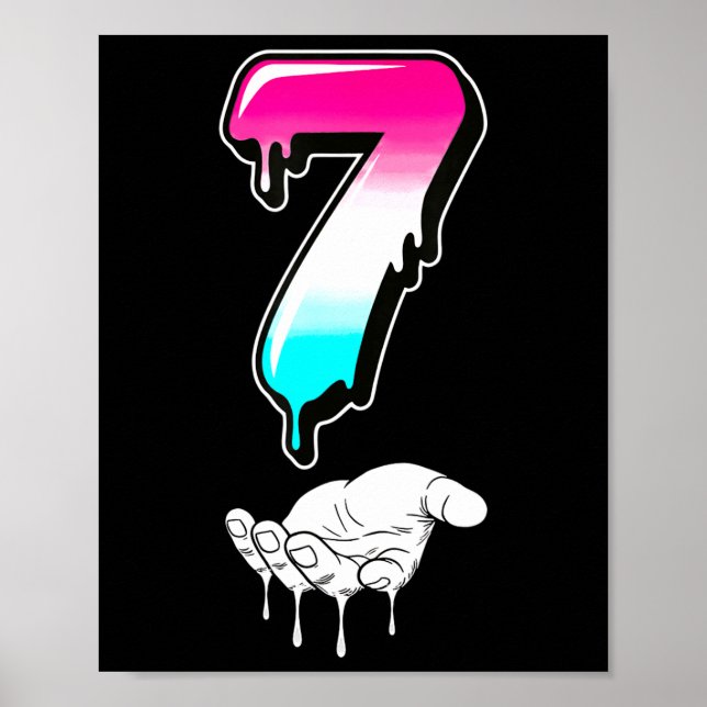 Póster Cool Six Seven 6 7 Meme Gen Alpha jerga disfraz Ma (Frente)