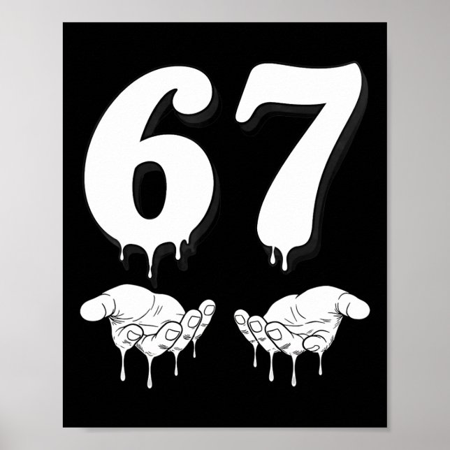 Póster Cool Six Seven 6 7 Meme Gen Alpha jerga disfraz Ma (Frente)
