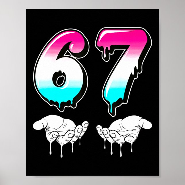 Póster Cool Six Seven 6 7 Meme Gen Alpha jerga disfraz Ma (Frente)
