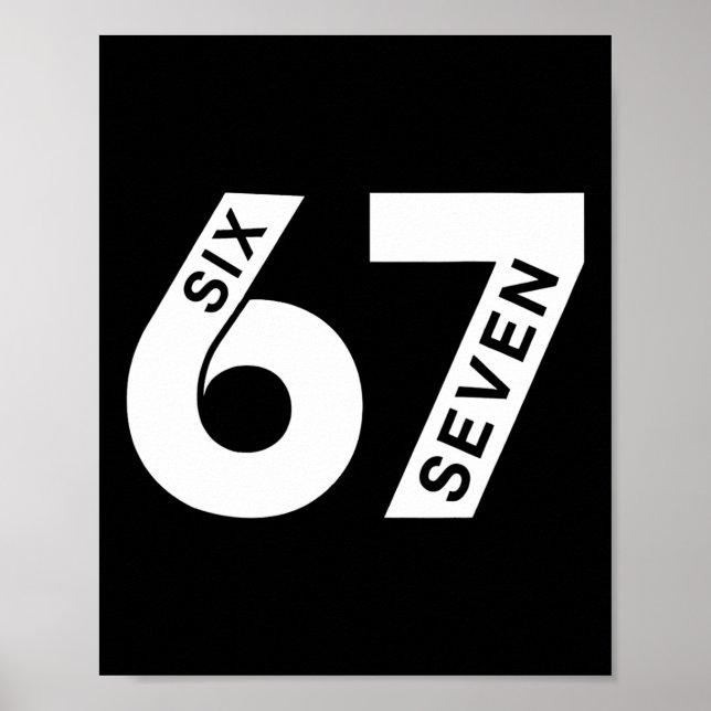 Póster Cool Six Seven Número Gen Alpha Jerga 6 7 Tendenci (Frente)