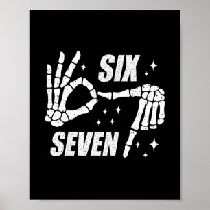Póster Cool Six Seven Número Gen Alpha Slang 6 7 Tendenci
