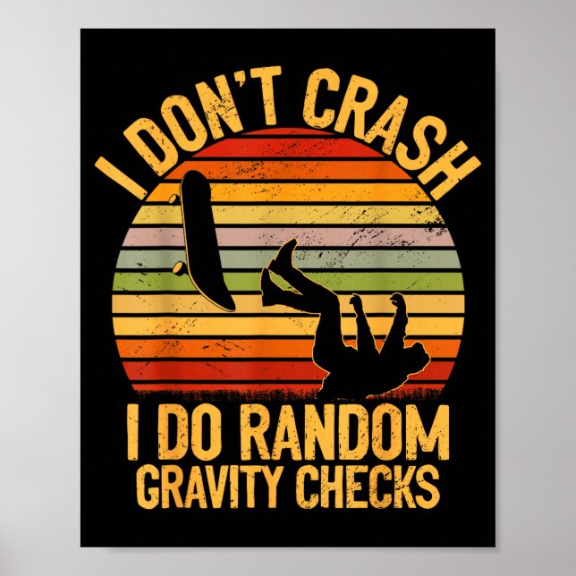 Póster Cool Skateboarding Lover Men Women Kids Skater Ska (Frente)