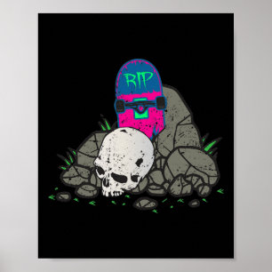 Póster Cool Skateboarding Skater Board Tumba R.i.p Skateb