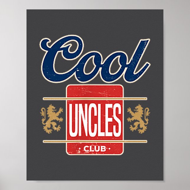 Póster Cool Uncles Club For New Uncle Father's Day Uncle  (Frente)