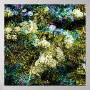 Póster Cool, unique, trendy digital art of flower pattern