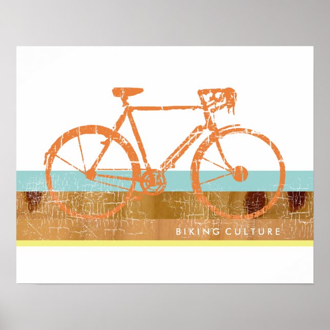 Póster cool y elegante, inspirado en el ciclismo, bicicle (Frente)