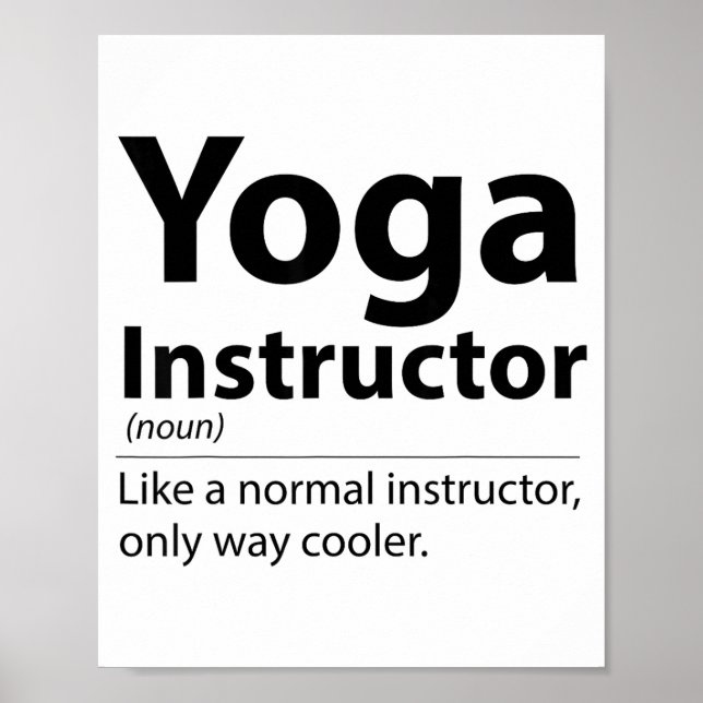 Póster Cool Yoga Instructor Definition Funny Yoga Lover  (Frente)