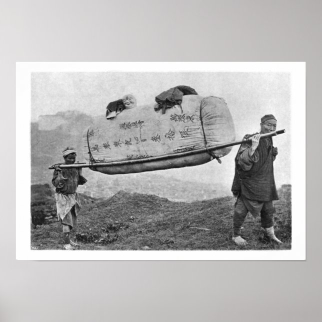 Póster Coolias que transportan algodón, 1901 (foto b/w) (Frente)