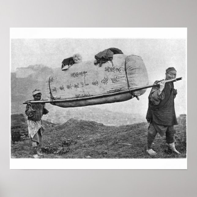 Póster Coolias que transportan algodón, 1901 (foto b/w) (Frente)