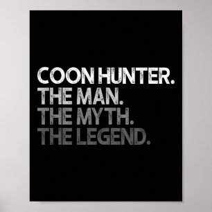 Póster Coon Hunter Racoon Caza La Leyenda Del Mitos Del H