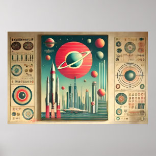 Póster Coordenadas Interplanetarias de la Era Espacial Re