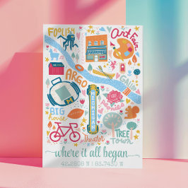 Póster Coordinaciones de Personalizados del mapa de Ann A