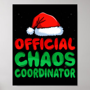 Póster Coordinador de caos hombre sombrero de santa vacac