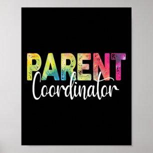Póster Coordinador de padres Tie Dye Aprecio de regreso a