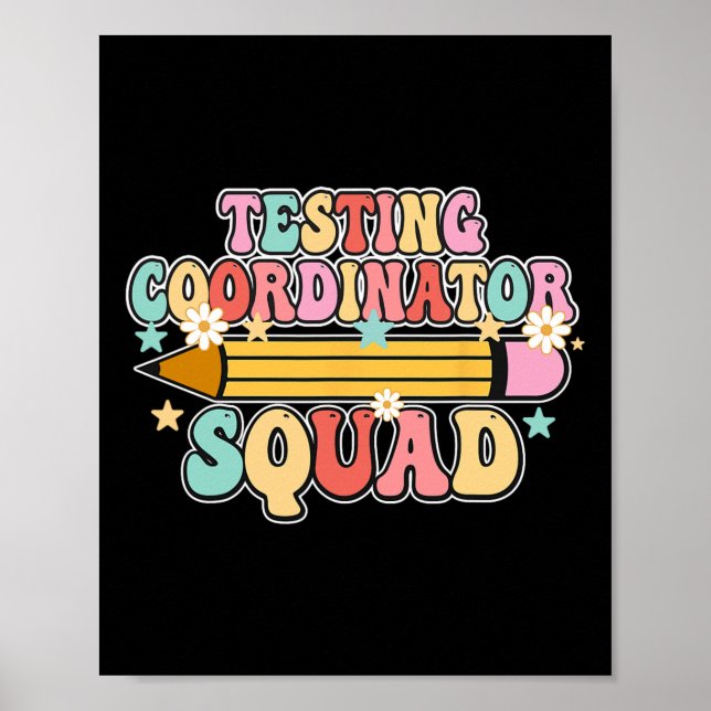 Póster Coordinador de pruebas escolares escuadrón retro d (Frente)