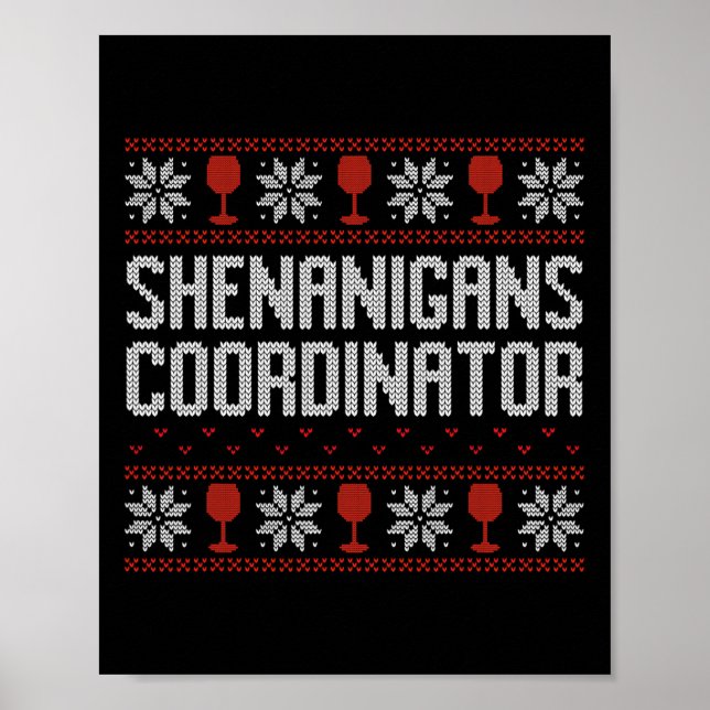Póster Coordinador de Travesuras Suéter Feo de Navidad  (Frente)