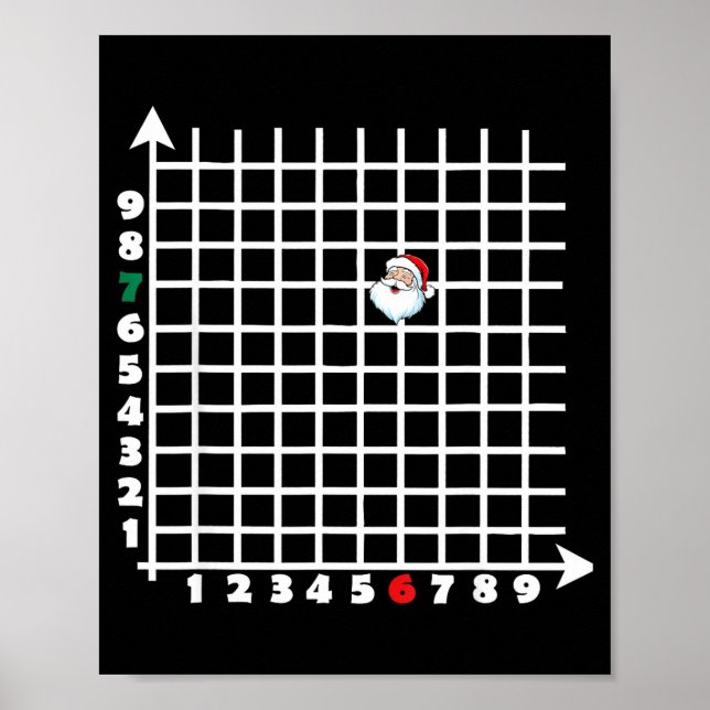 Póster Coordinate (6,7) Funny Math Teacher Christmas 67 M (Frente)