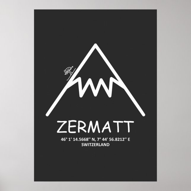Póster Coordinates Zermatt Switzerland (Frente)