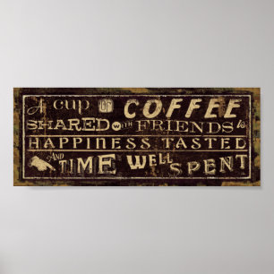 Póster Copa de café compartida con amigos