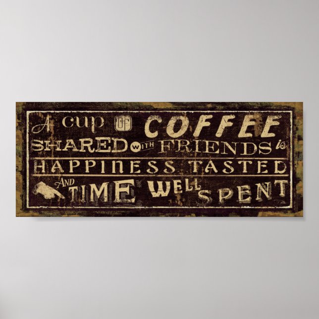 Póster Copa de café compartida con amigos (Frente)