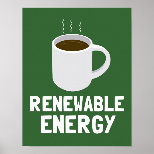 Póster Copa de café de energía renovable (Frente)