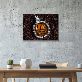 Póster Copa De Café Personalizado Imagen Amor Tipografía