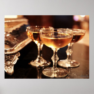 Póster copa de champán bebida fotografía cocina bar