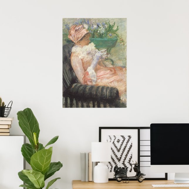 Póster Copa de Té de Mary Cassatt, el impresionismo vinta (Oficina en casa)