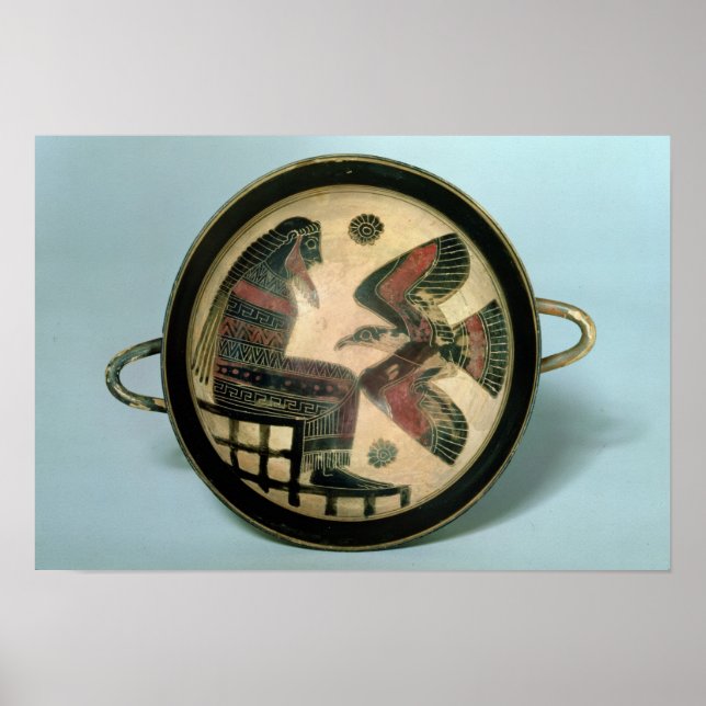 Póster Copa Laconiana que representa a Zeus y el águila (Frente)