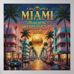 Póster Copa Mundial 2026 Boulevard del Atardecer Fútbol M