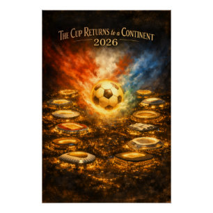 Póster Copa Mundial 2026 Estadio Noche Fútbol