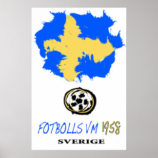 Póster Copa Mundial de Fútbol Suecia 1958