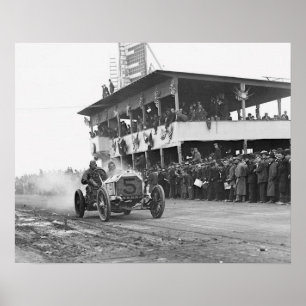 Póster Copa Vanderbilt de Automóviles, 1908. Foto antigua