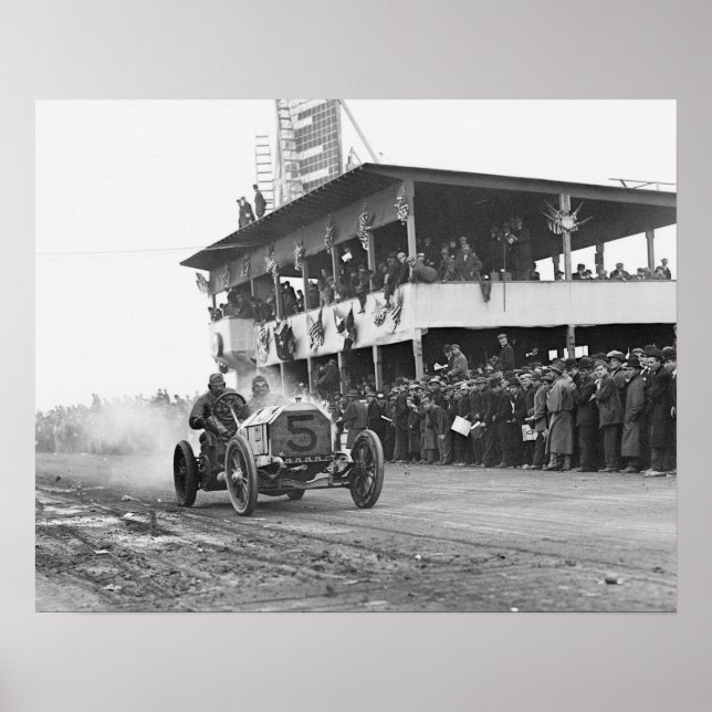 Póster Copa Vanderbilt de Automóviles, 1908. Foto antigua (Frente)
